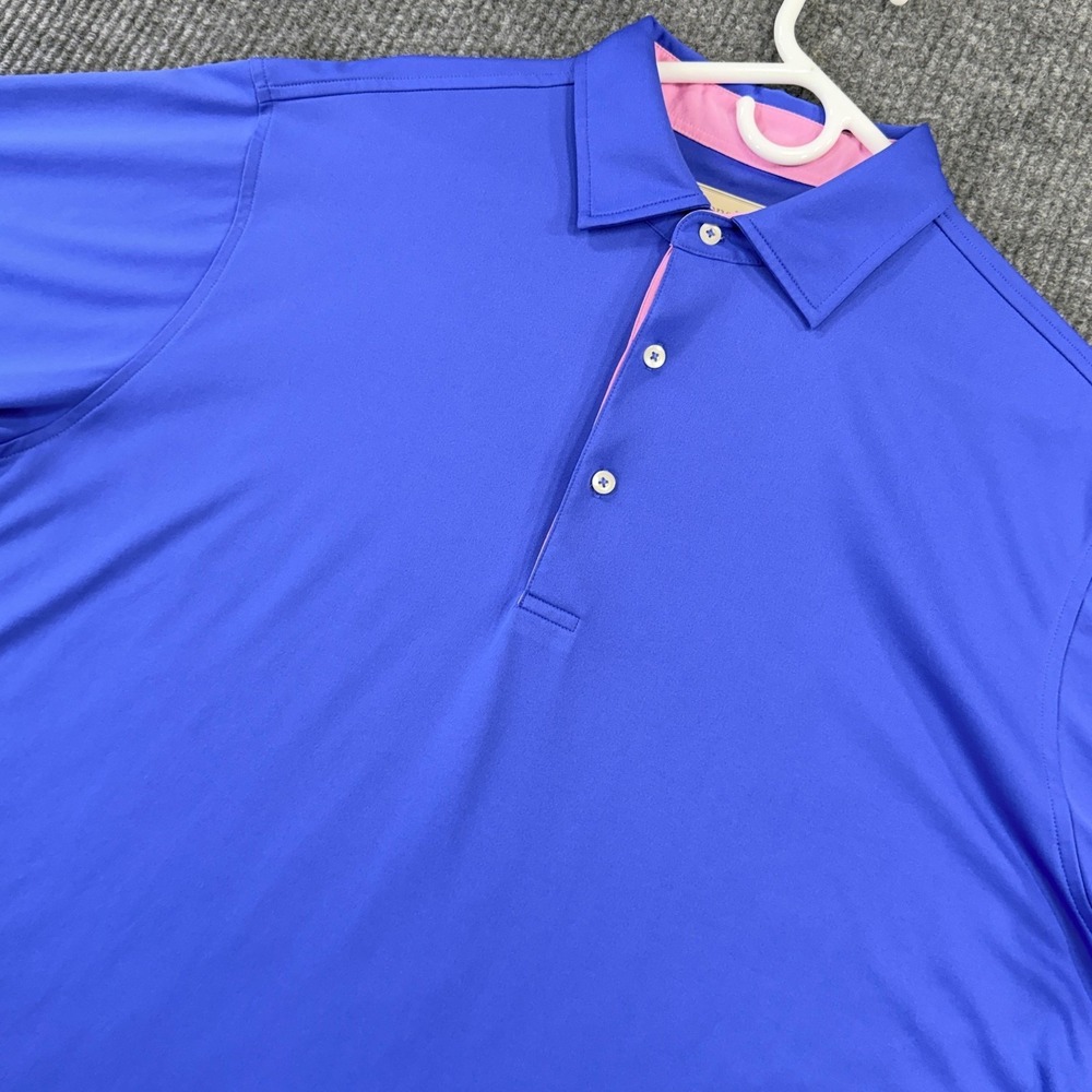 Donald Ross Polo Shirt Mens Large Blue Solid Golf Jersey New Jersey National